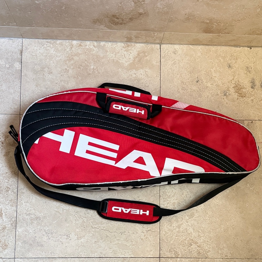 HEAD Red and Black Tennis Bag with Shoulder Strap